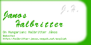 janos halbritter business card